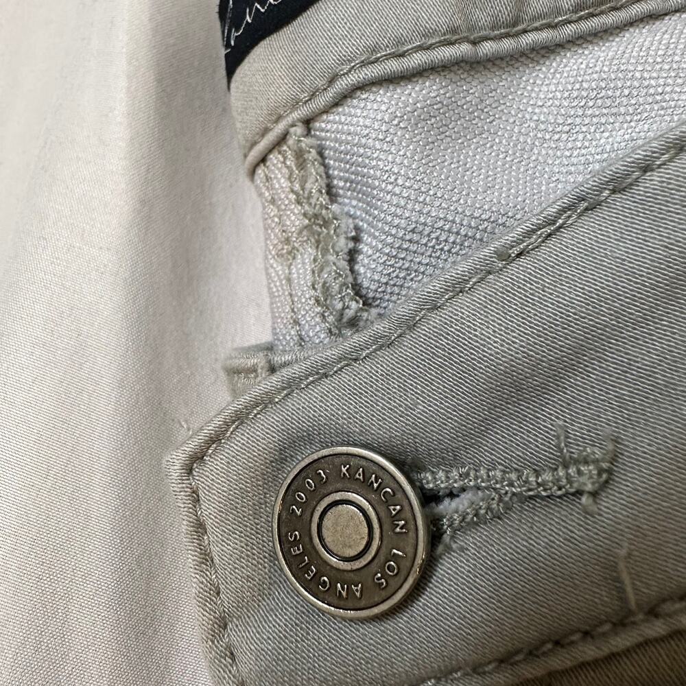 KanCan Jeans Womens Tan Denim Moto Straight Stretch Slim 13/30 - Picture 7 of 8
